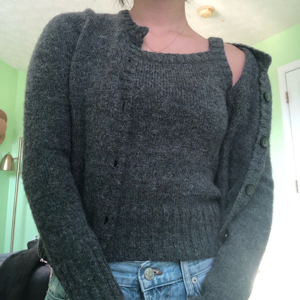 KNIT TANK AND CARDIGAN SET